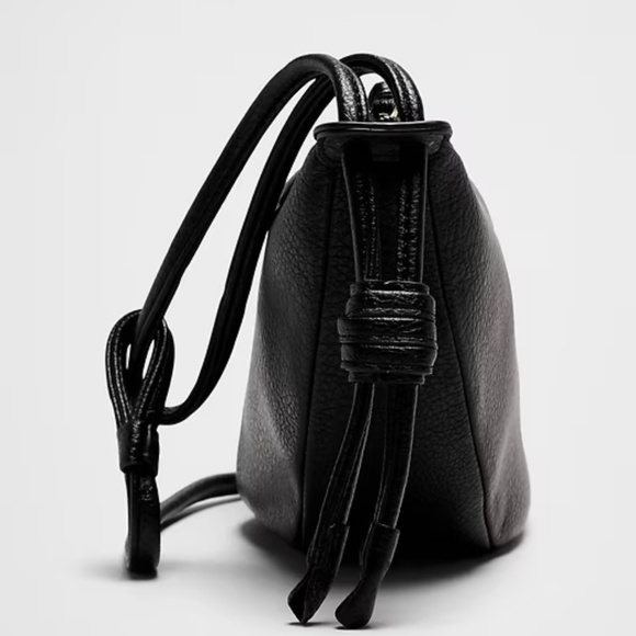 Banana Republic Bag Womens Black Vegan Leather Sling Crossbody NWT - Picture 2 of 8